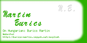 martin burics business card